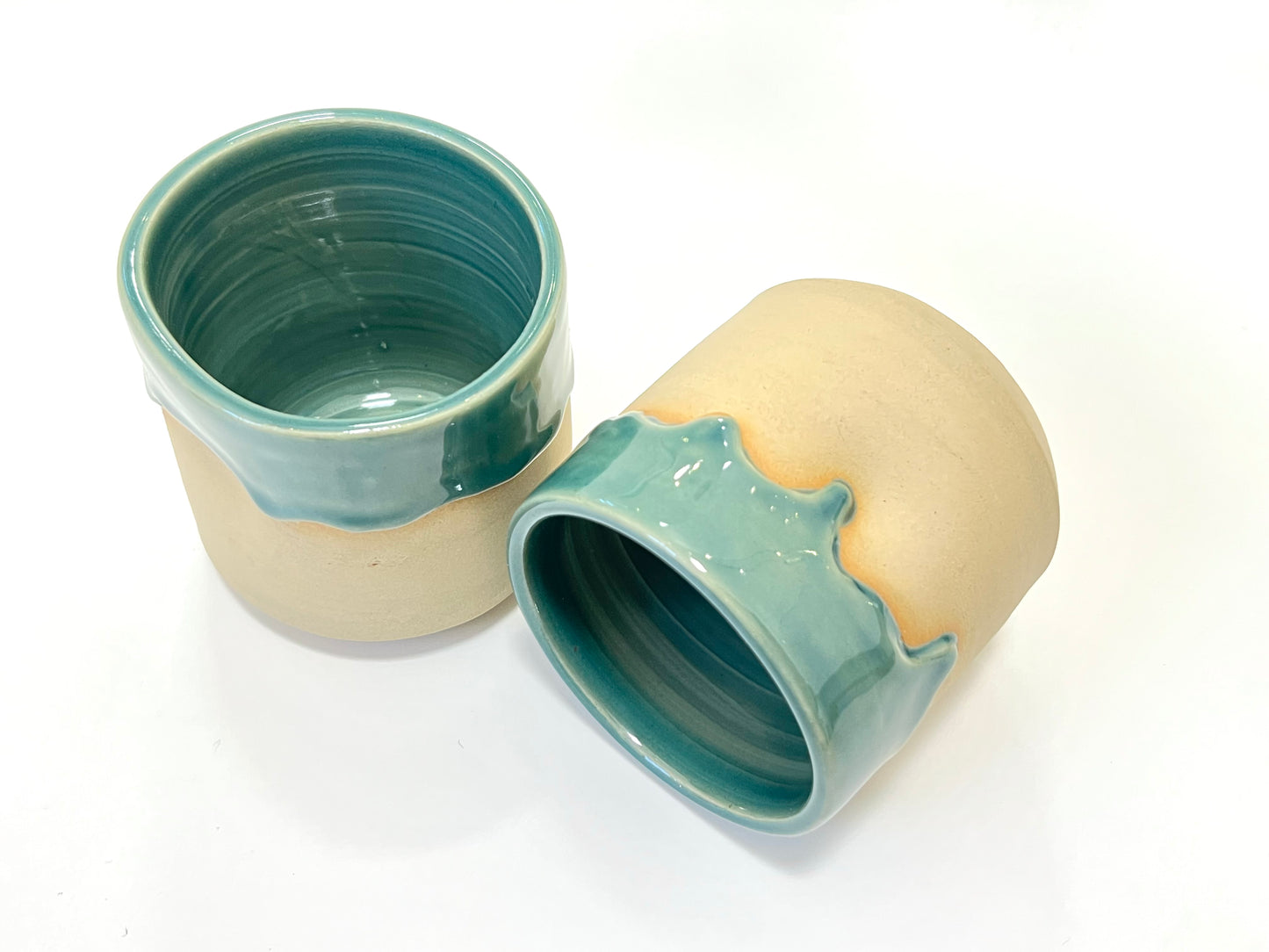 Ceramic "Drippy" Tumbler - Teal