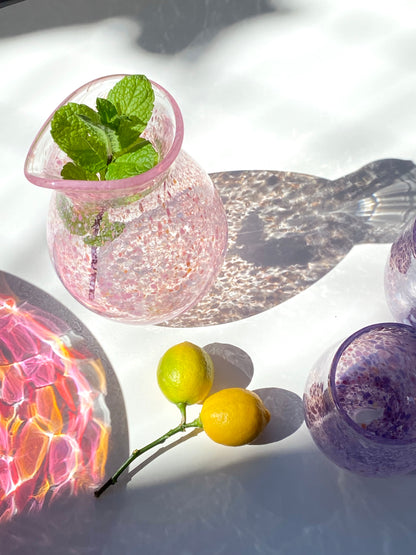 Handblown Glass Carafe - Pink