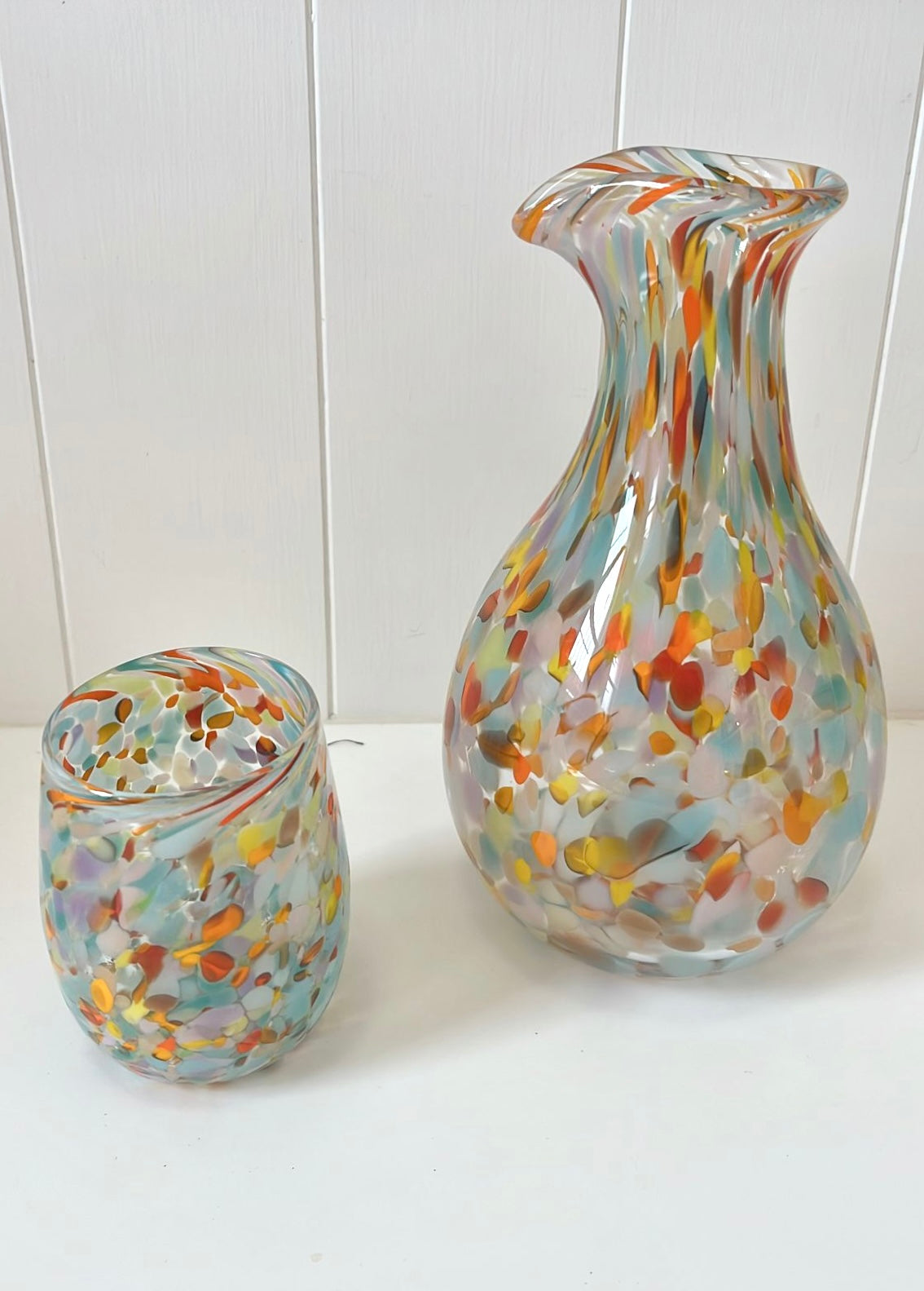 Handblown Glass Carafe - Water Lily (23H x 13W)