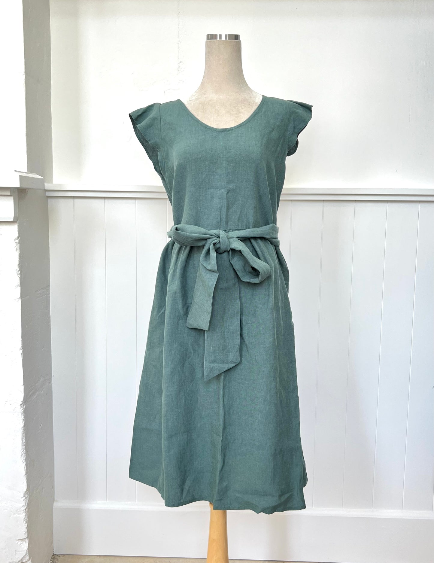 "Mollie" Dress - Greenstone Linen