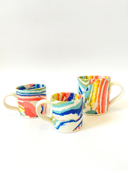 Ceramic Nerikomi Mug - Medium - Rainbow (Mixed)