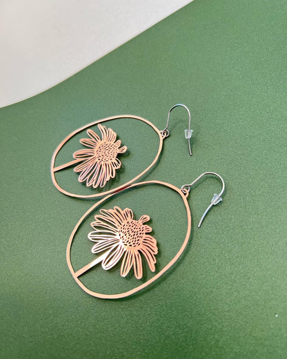 Daisy Earrings in Rose Gold