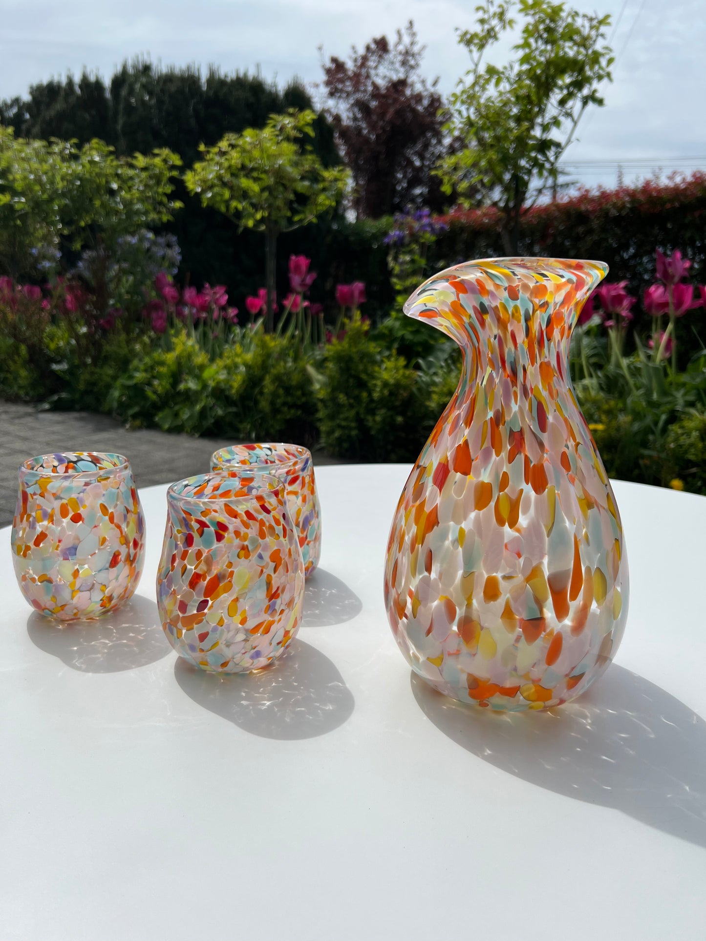 Handblown Glass Carafe - Water Lily