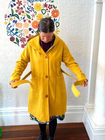 "Tiggy" Wool Blend Coat - Mustard