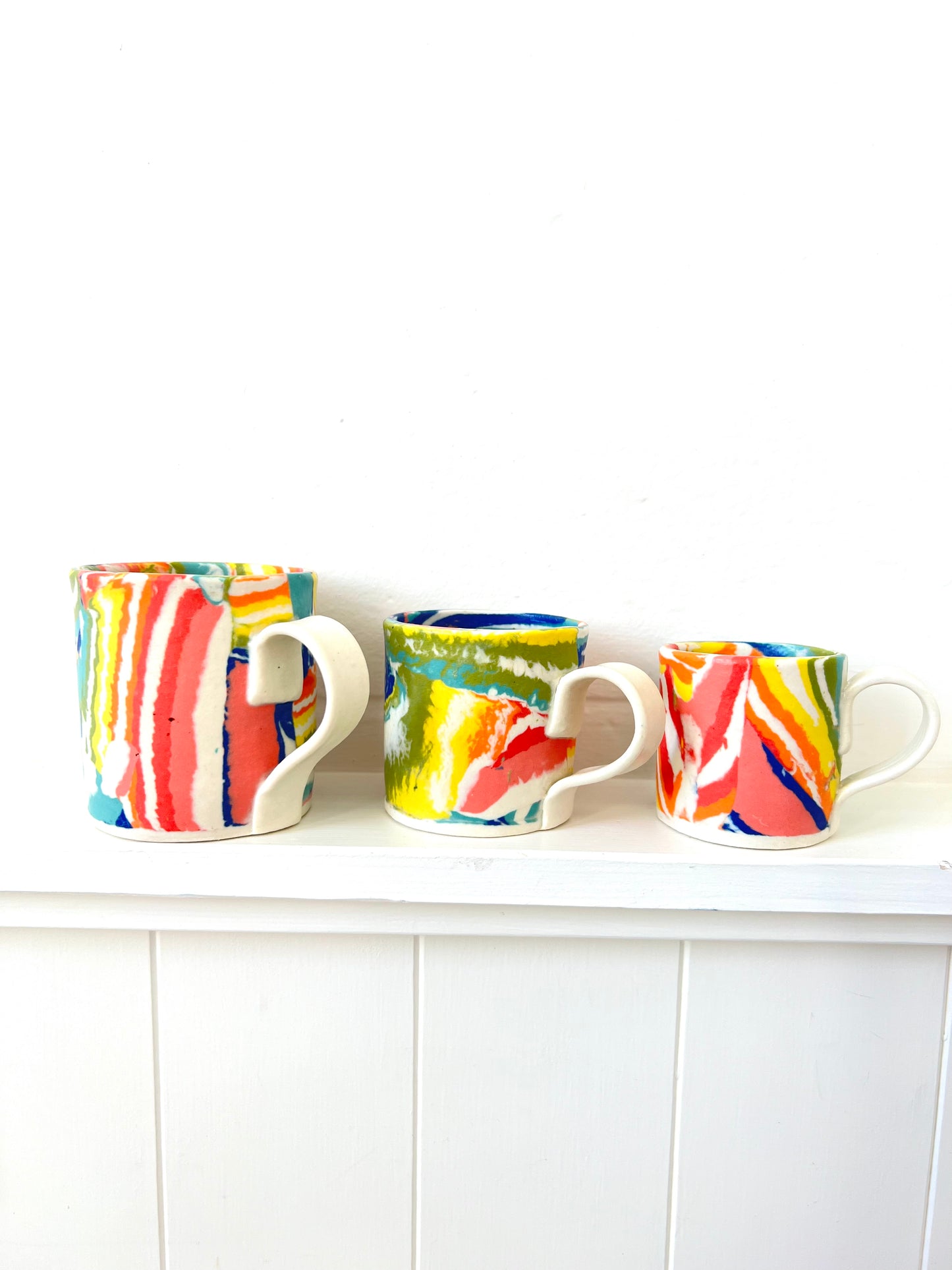 Ceramic Nerikomi Mug - Medium - Rainbow (Mixed)