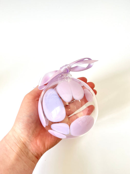 Handblown Glass Christmas Bauble - Lilac