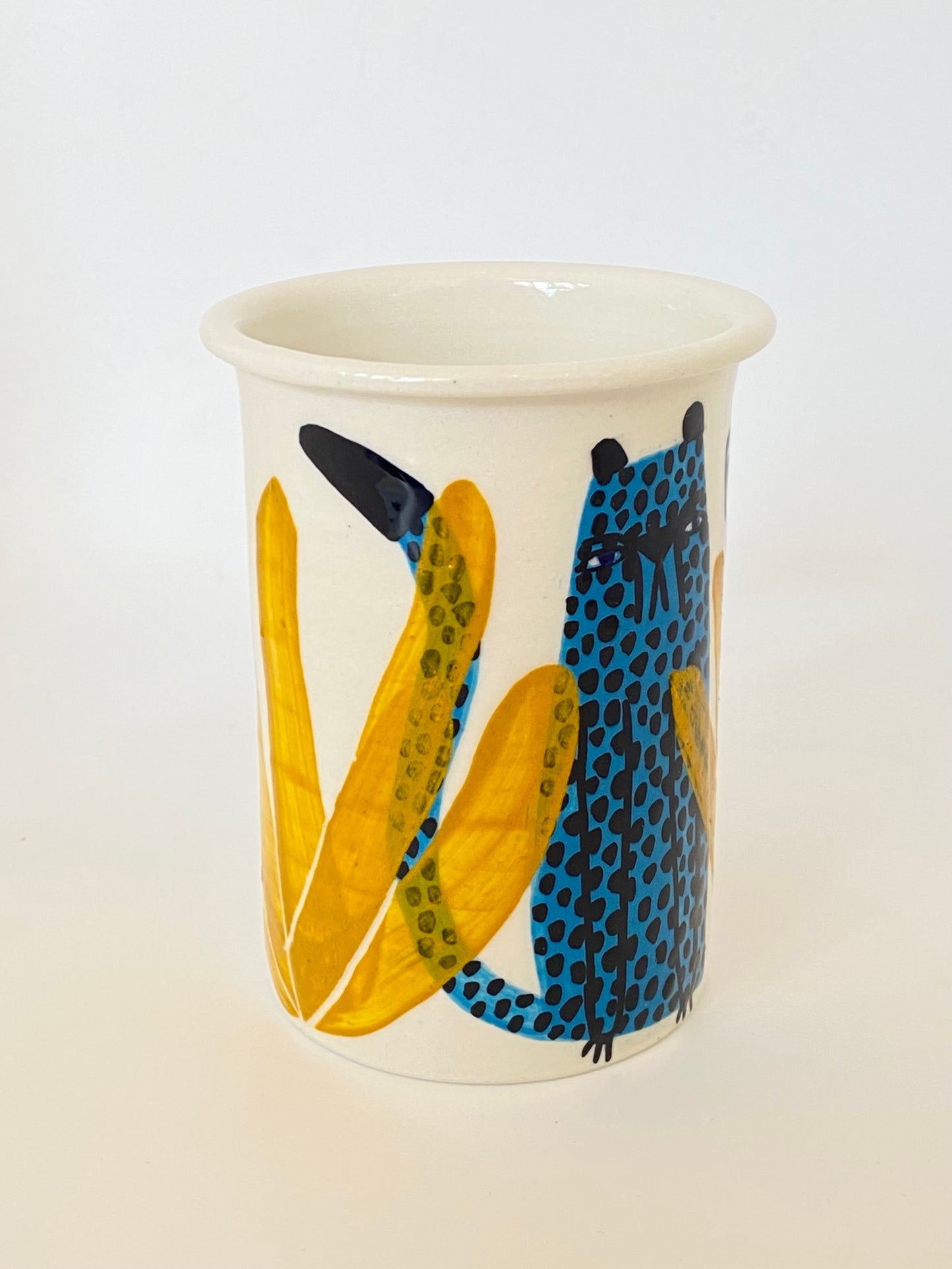 Ceramic Cups by Studio Soph - "FUCK OFF" Blue Cheetah
