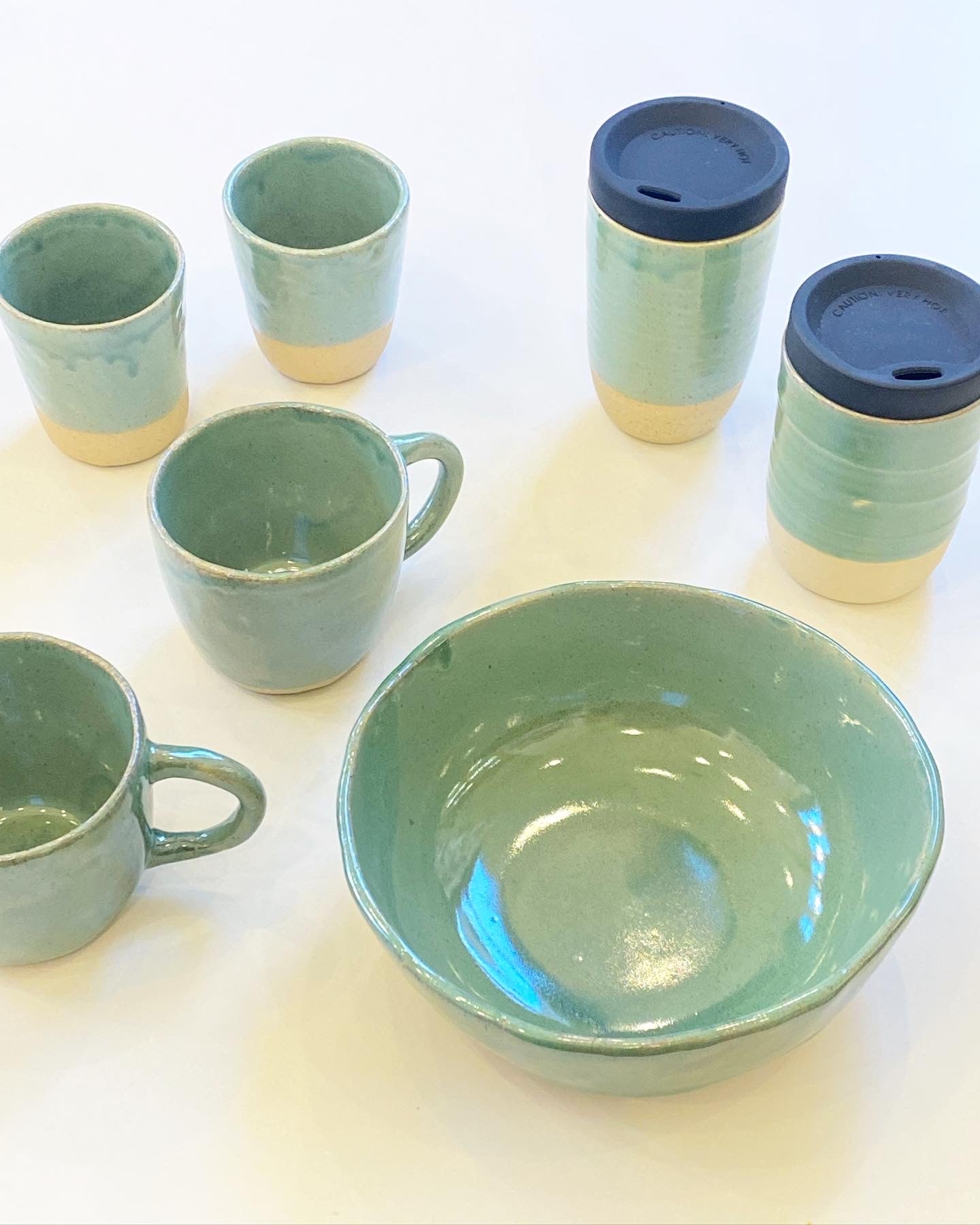 Ceramic Serving Bowl - Lagoon Green