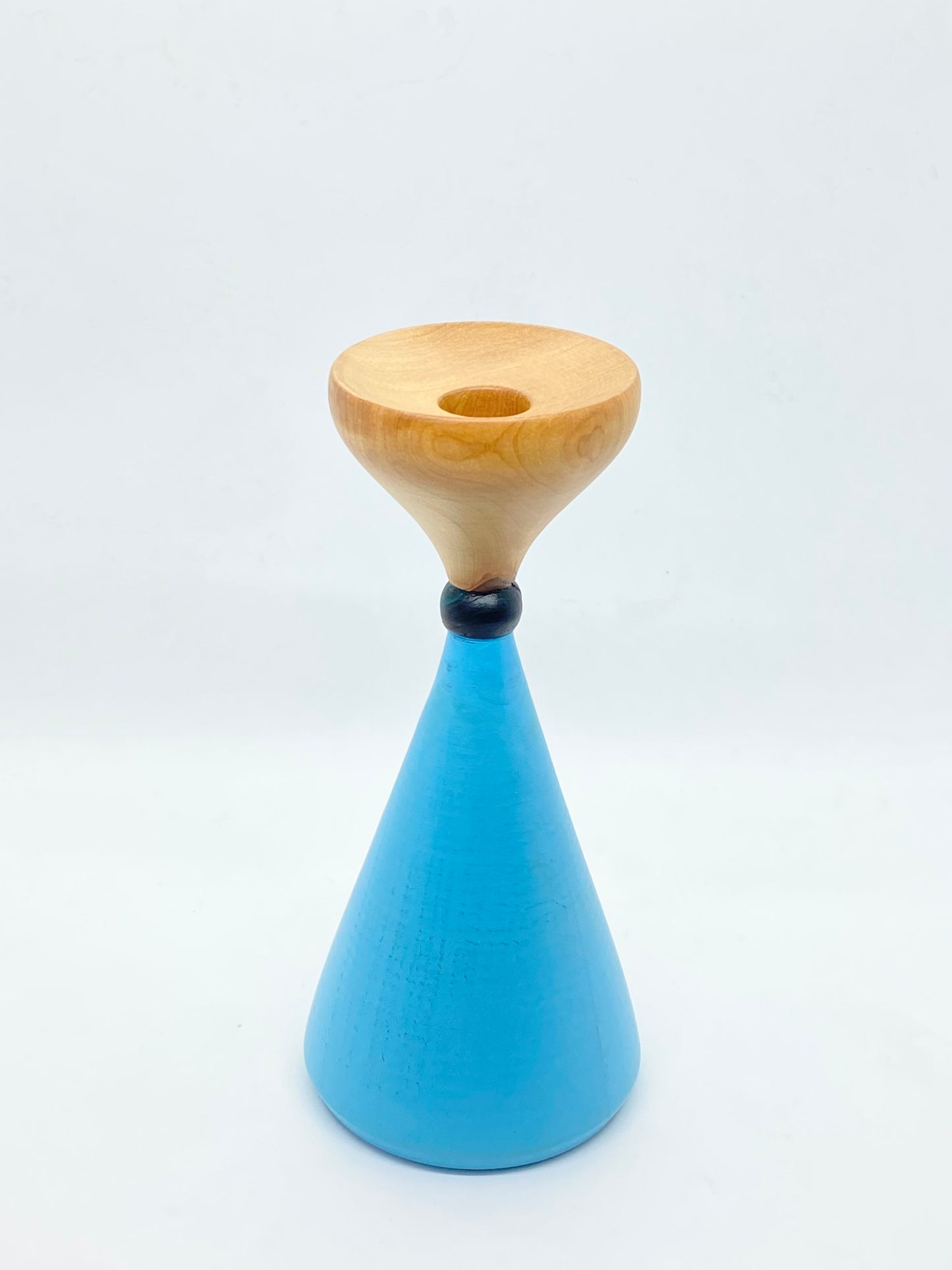 Candle Holder - Tulip Sphere - Natural/ Teal / Light Blue