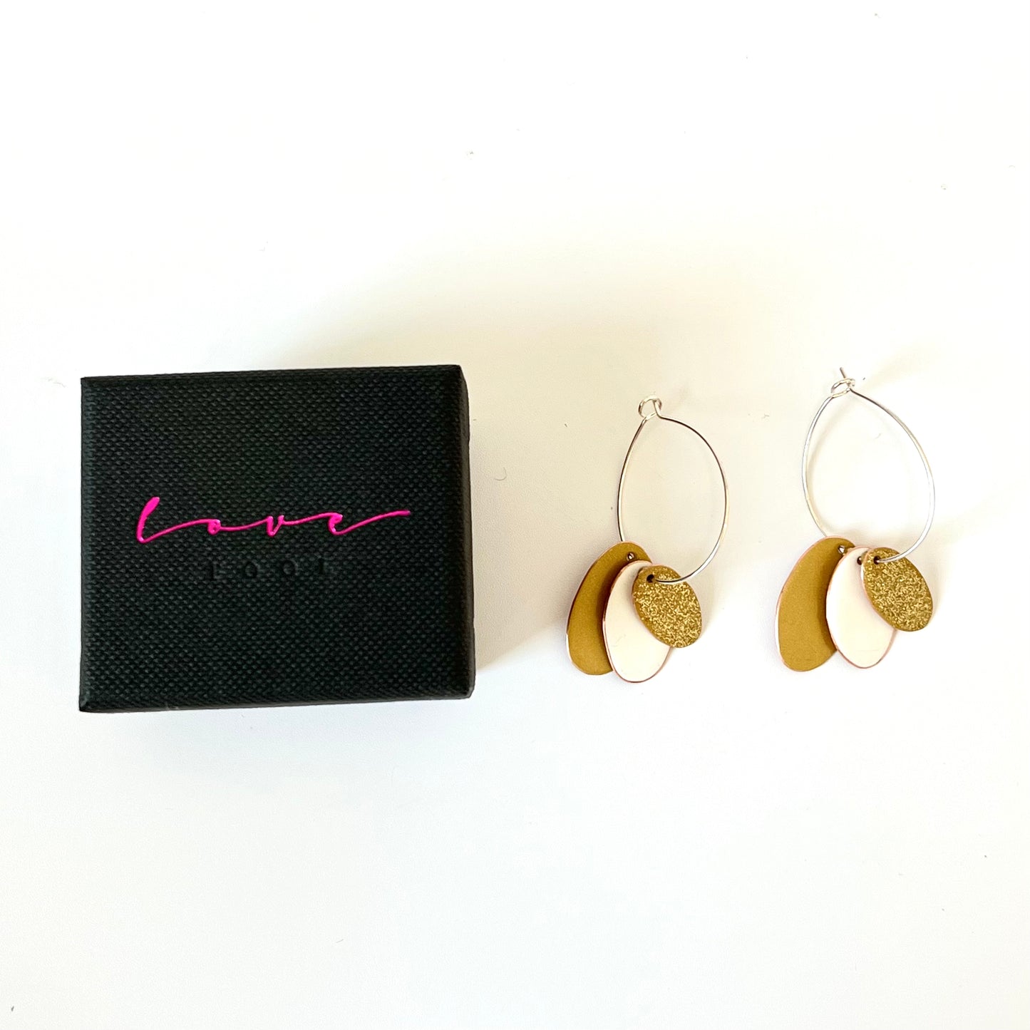 Hoops & Drops Earrings - Gold, White, Gold