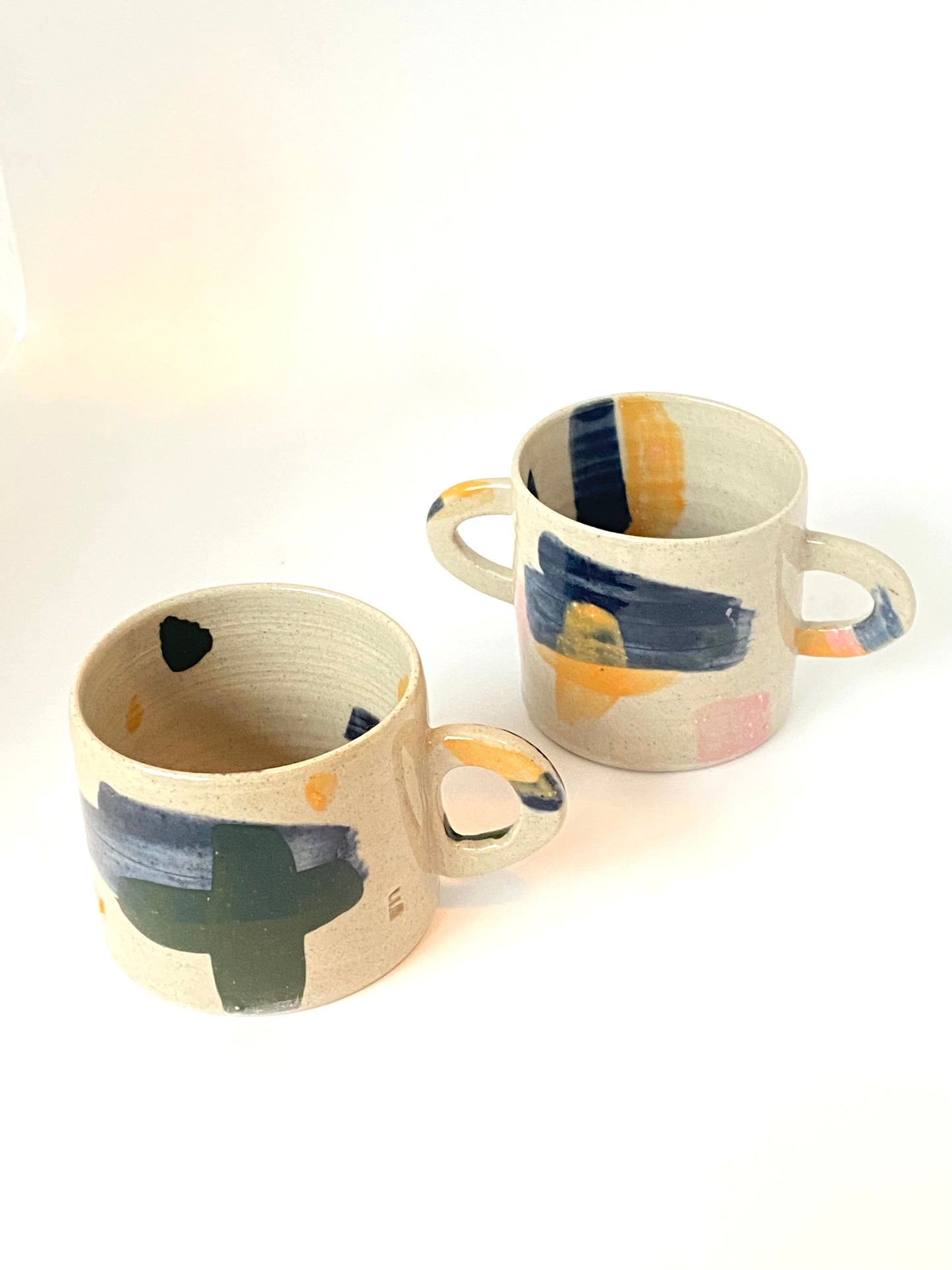 Two-Handled Ceramic Mug - Graphic Series