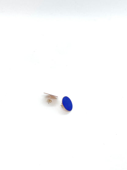 Dot Stud Earrings - Dark Blue