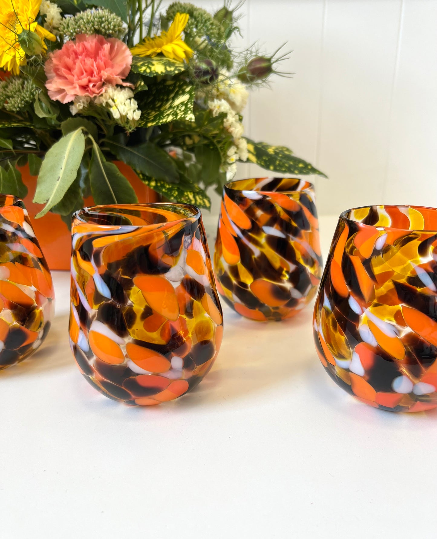 Handblown Glass Tumbler - ‘Retro’ limited edition