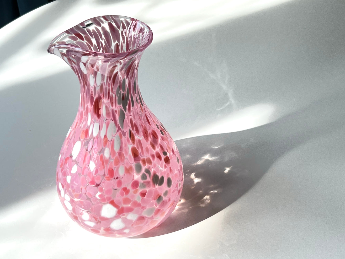 Handblown Glass Carafe - Hot Pink