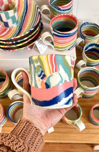 Ceramic Nerikomi Mug - Large - Rainbow (Mixed)