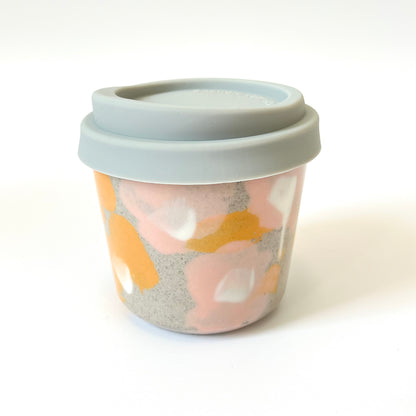 Handmade Ceramic Keep Cup - Mustard Floral