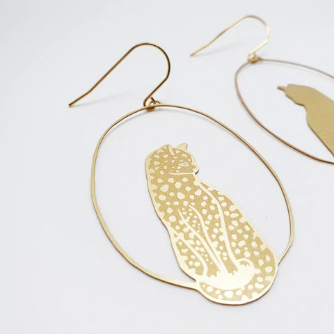 Leopard Earrings in Gold