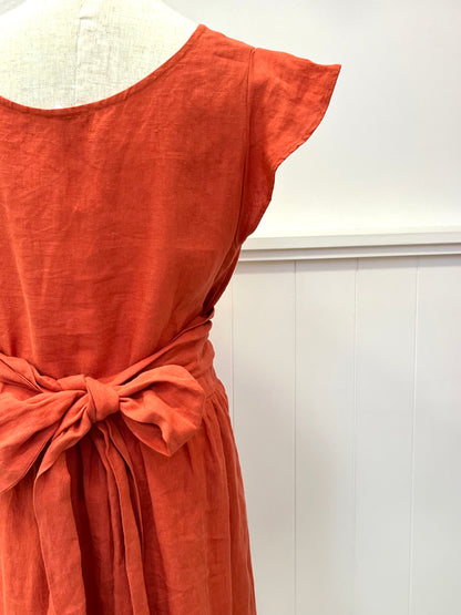 "Mollie" Dress - Apricot Linen