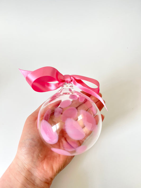Handblown Glass Bauble - Pink