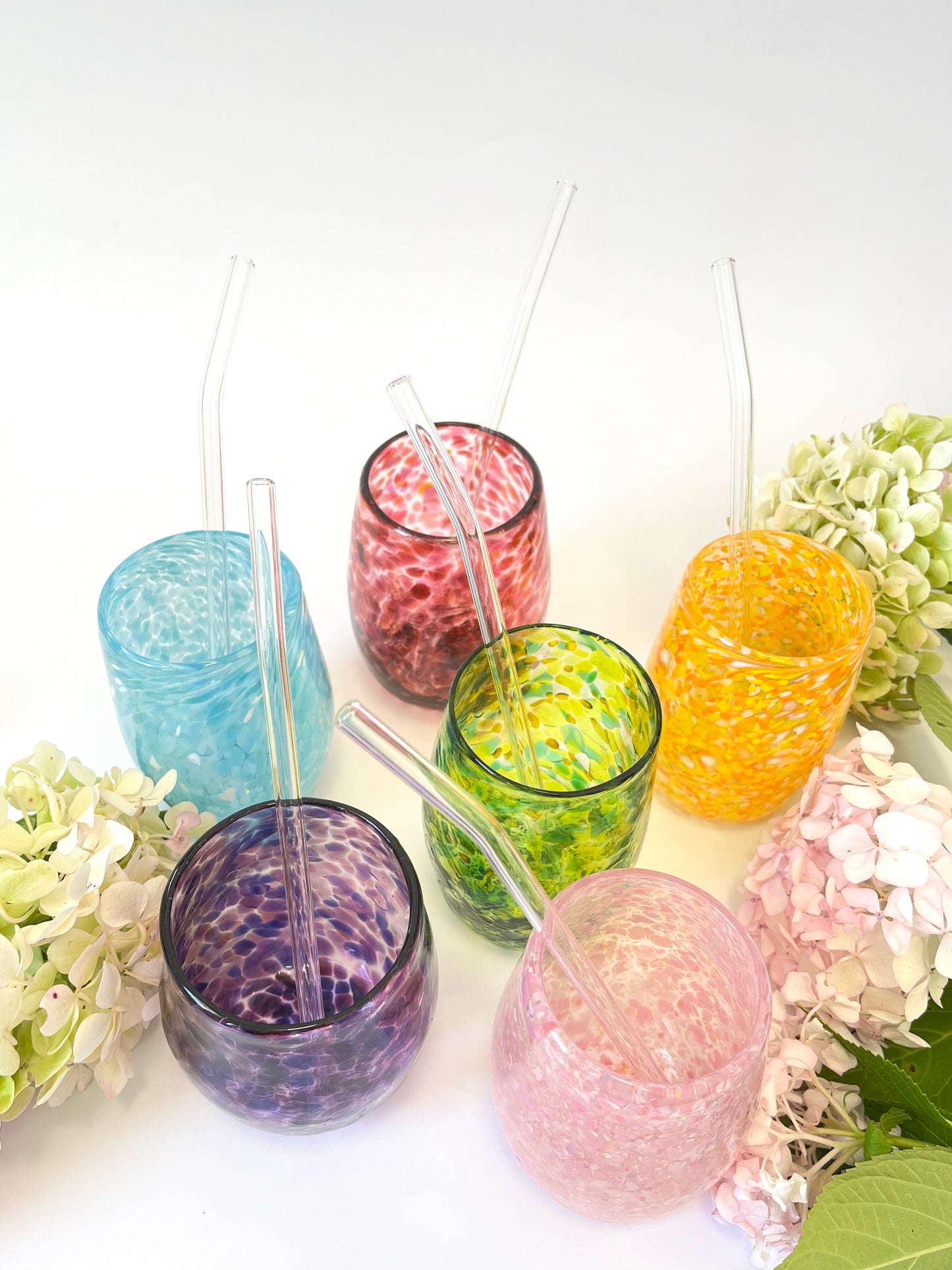 Set of 6 Reusable Glass Straws - Transparent