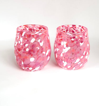 Handblown Glass Tumbler - Hot Pink
