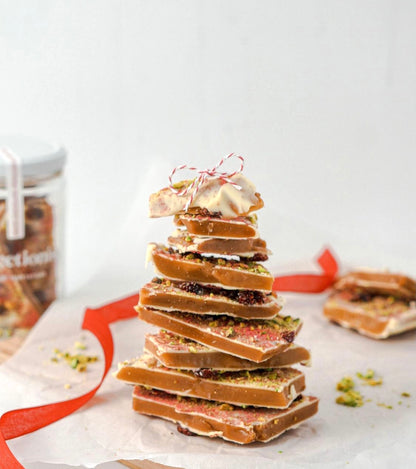 Christmas Edition - White Chocolate Pistachio & Cranberry Toffee - Jar, 200g