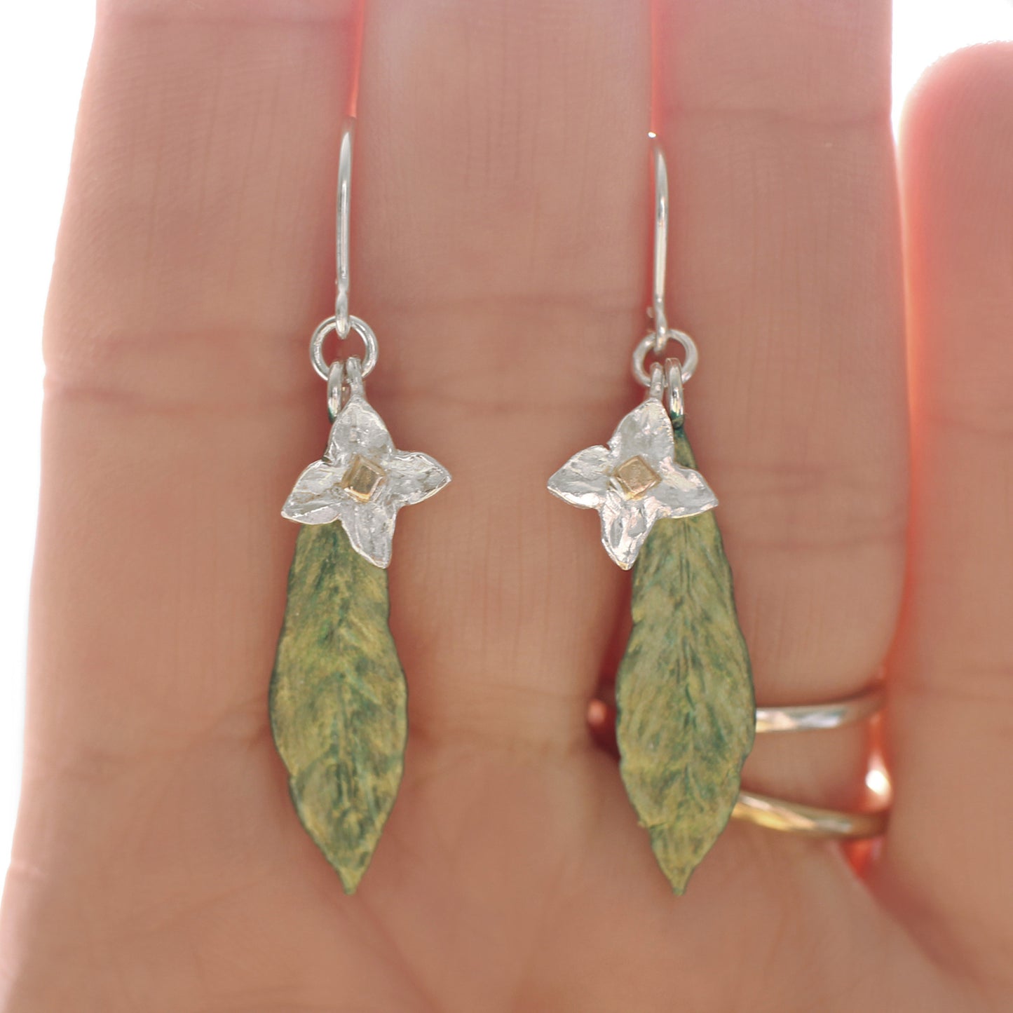 Daphne Flower + Leaf Earrings