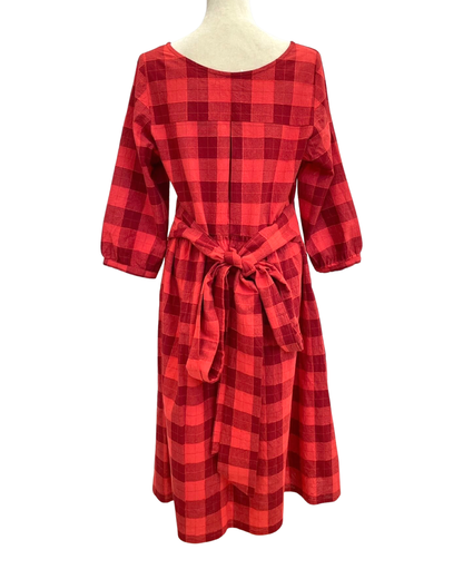 Long Sleeve Mollie Dress - Raspberry Check