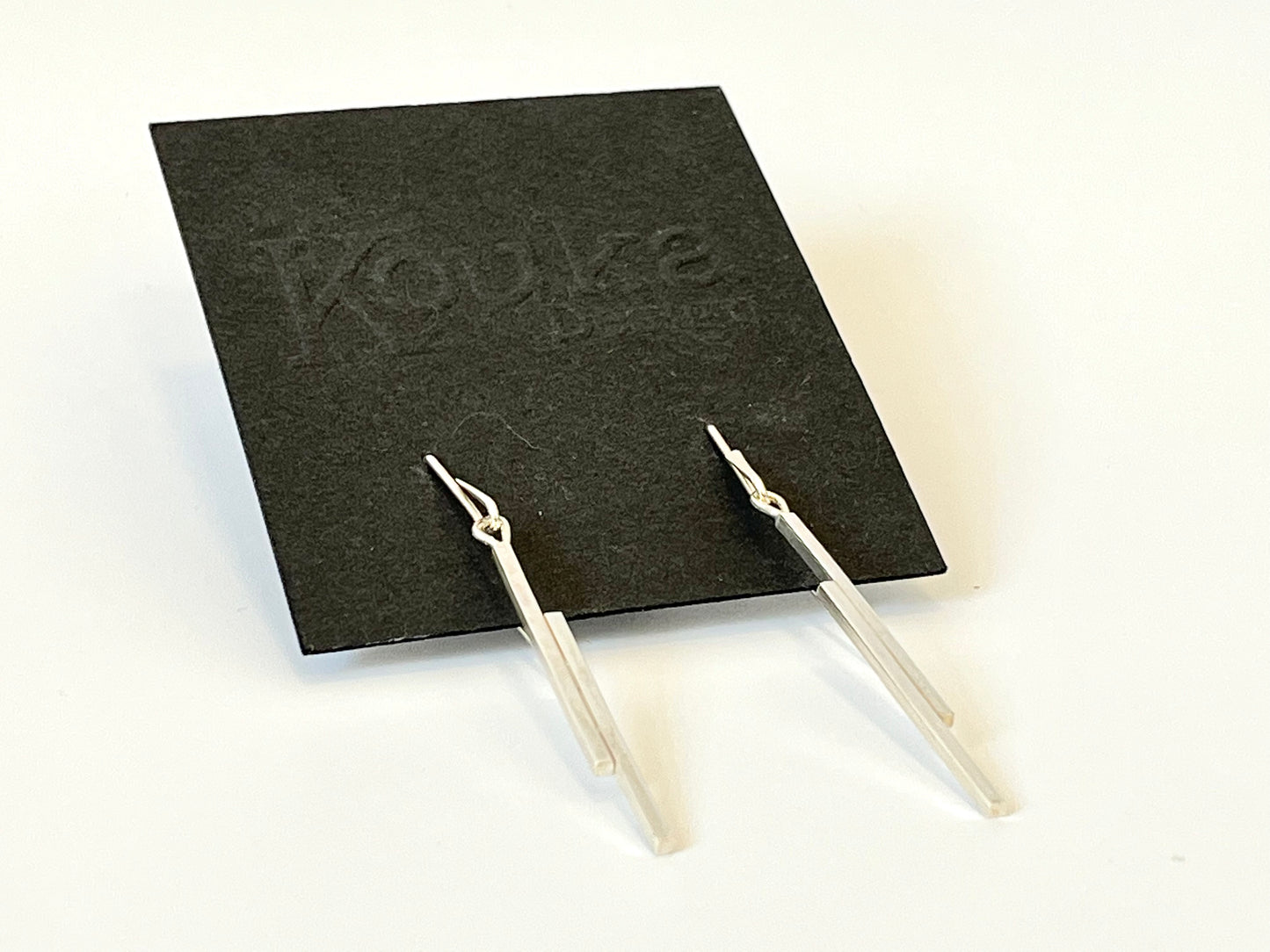 Silver Double Bar Earrings