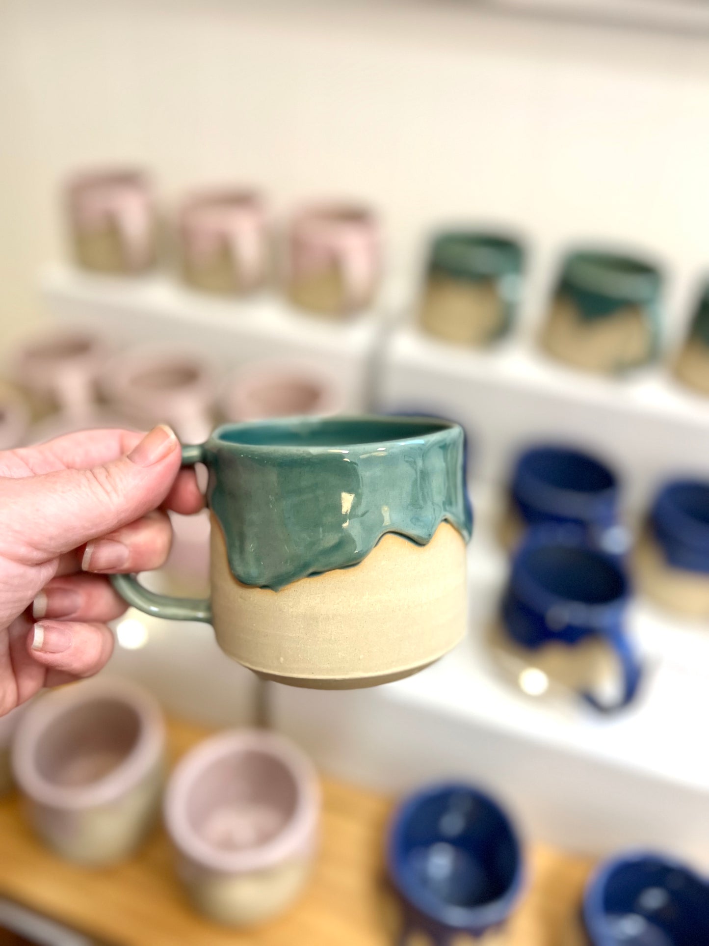 Ceramic "Drippy" Mug - Teal