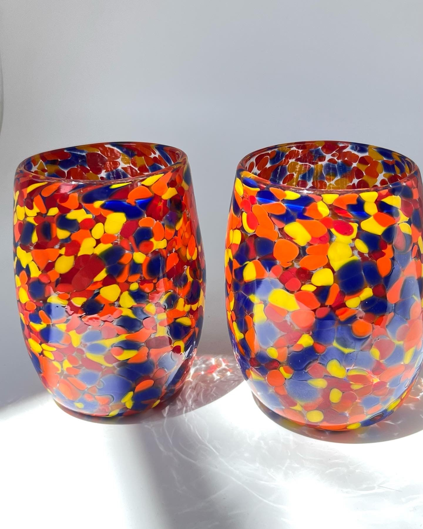 Handblown Glass Tumbler - Carnival