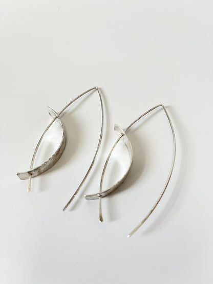 Silver Wide Curve Earrings