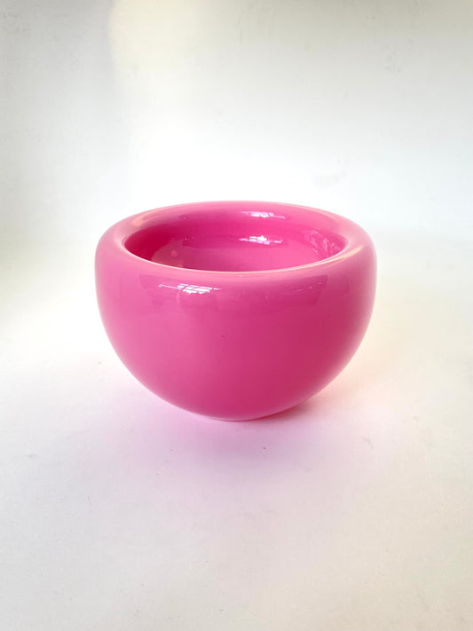 Handblown Glass Mini "Fulvio" Bowl - Hot Pink Opal