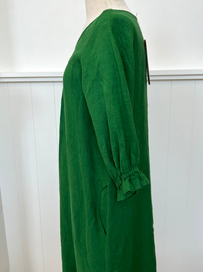 "Phoebe" Dress - Evergreen Linen