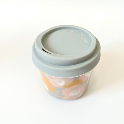 Handmade Ceramic Keep Cup - Mustard Floral