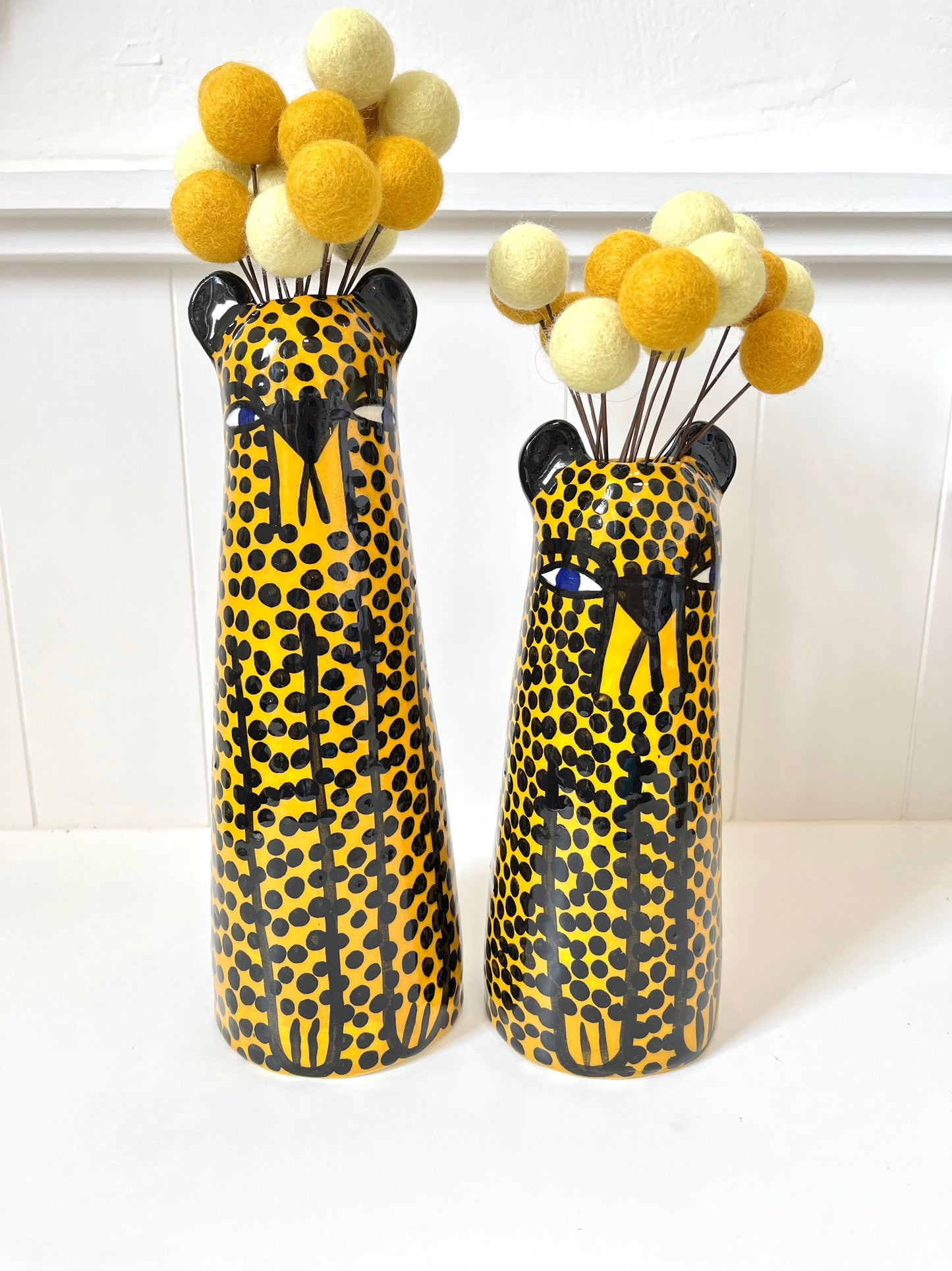 Yellow Cheetah Vase by Studio Soph - TALL