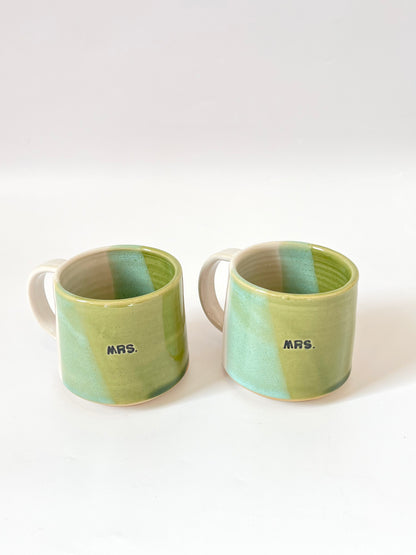 Ceramic "Mrs." Mug - Green