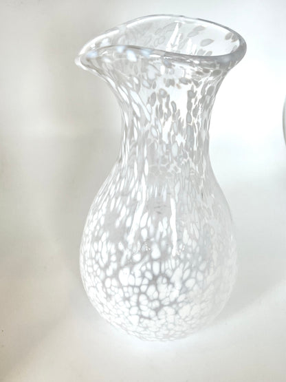 Handblown Glass Carafe - White Fleck