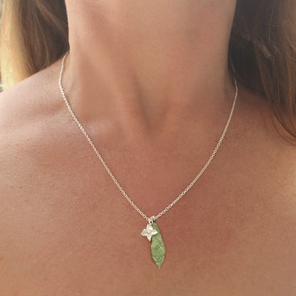 Daphne Flower + Leaf Necklace