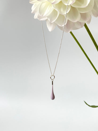 Glass Teardrop Pendant - Lilac, Opaque