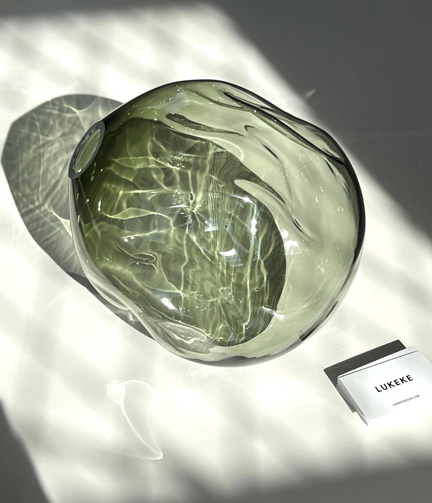 Deflated Lamp / Pendant - Medium (28cm) - Eel Green - made to order