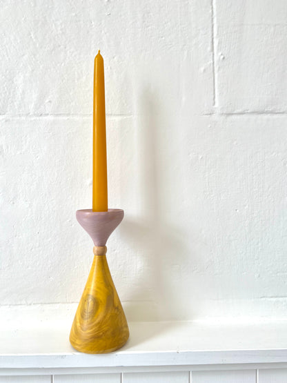 Candle Holder - Tulip Sphere - Wisteria/Natural/Yellow
