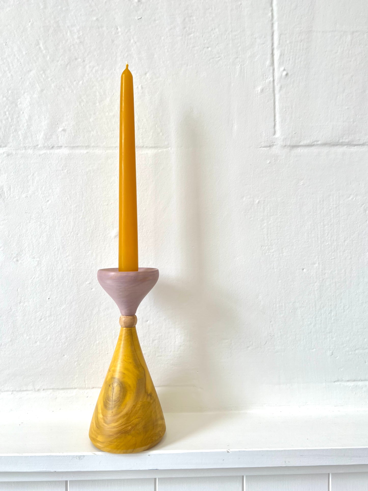 Candle Holder - Tulip Sphere - Wisteria/Natural/Yellow