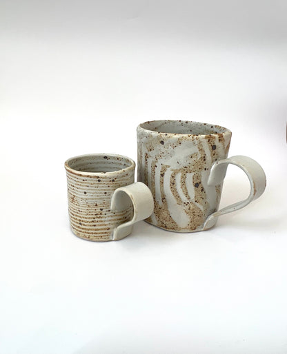 Ceramic Nerikomi Mug - Small - Brown (Thin Stripes)