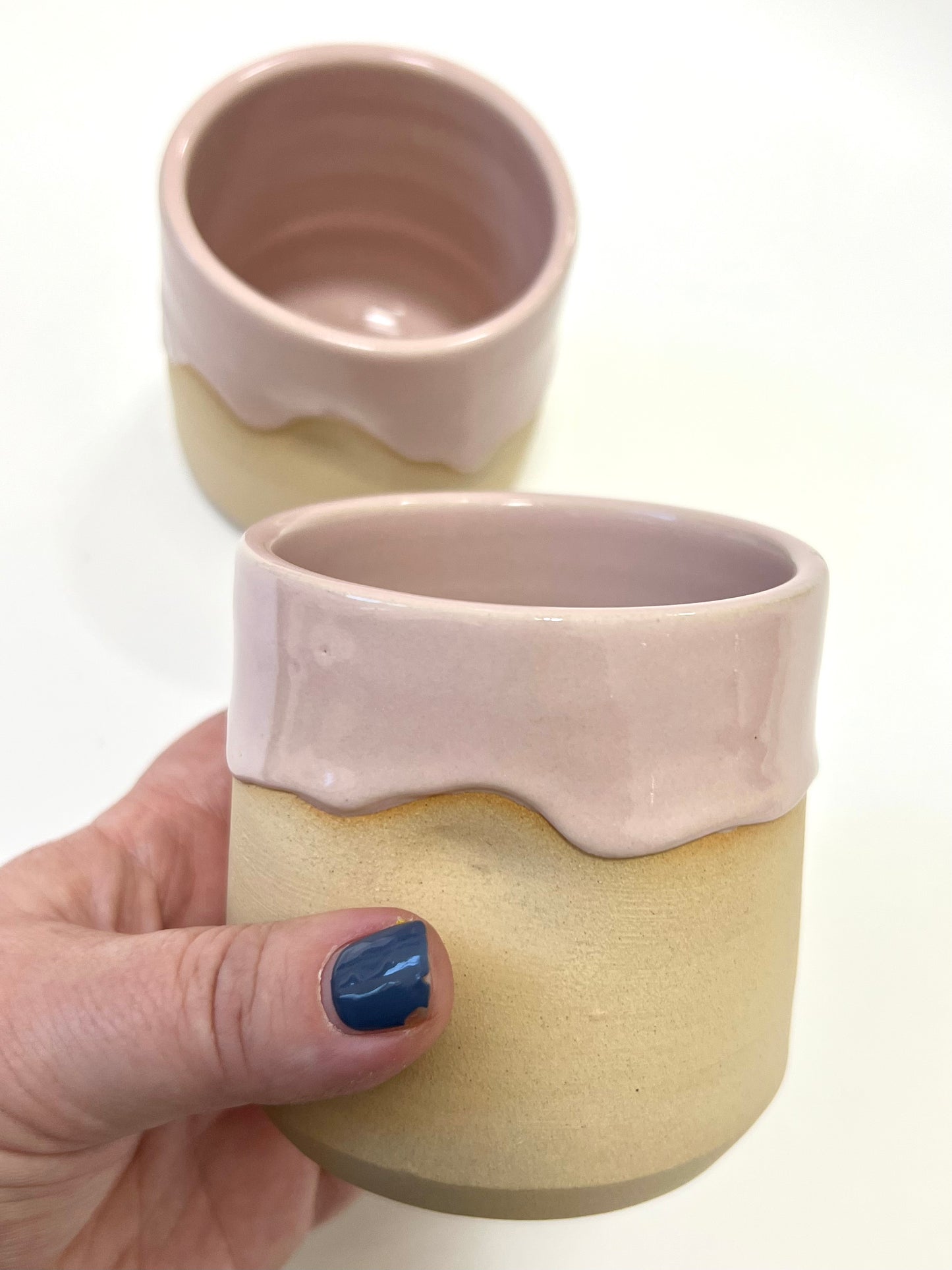 Ceramic "Drippy" Tumbler - Pink