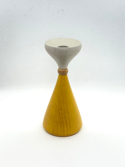 Candle Holder - Tulip Sphere - Grey/Natural/Yellow