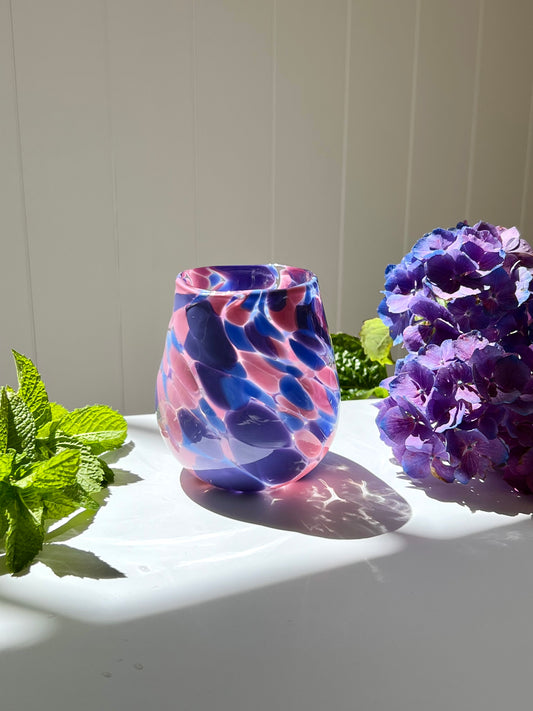 Handblown Glass Tumbler - ‘Hydrangea’ limited edition