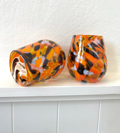 Handblown Glass Tumbler - ‘Retro’ limited edition