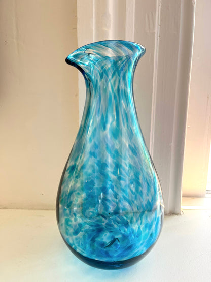 Handblown Glass Carafe - Ocean Blue