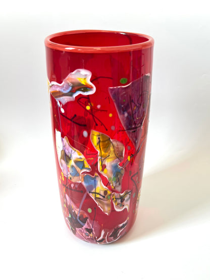Cylinder Vase - Shard, Red (Dec 2022)